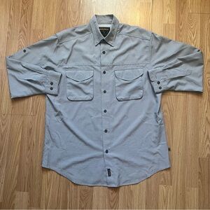 Woolrich Fishing Vented Outdoors Performance Button Up Shirt Mens Size L Hunting